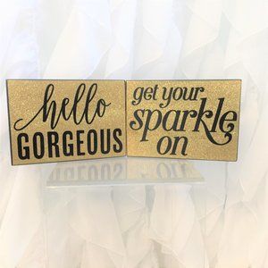 (2) Gilttery Wall or Table Art *Hello Gorgeous*